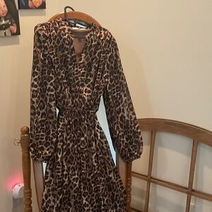 Leopard Print Midi Dress